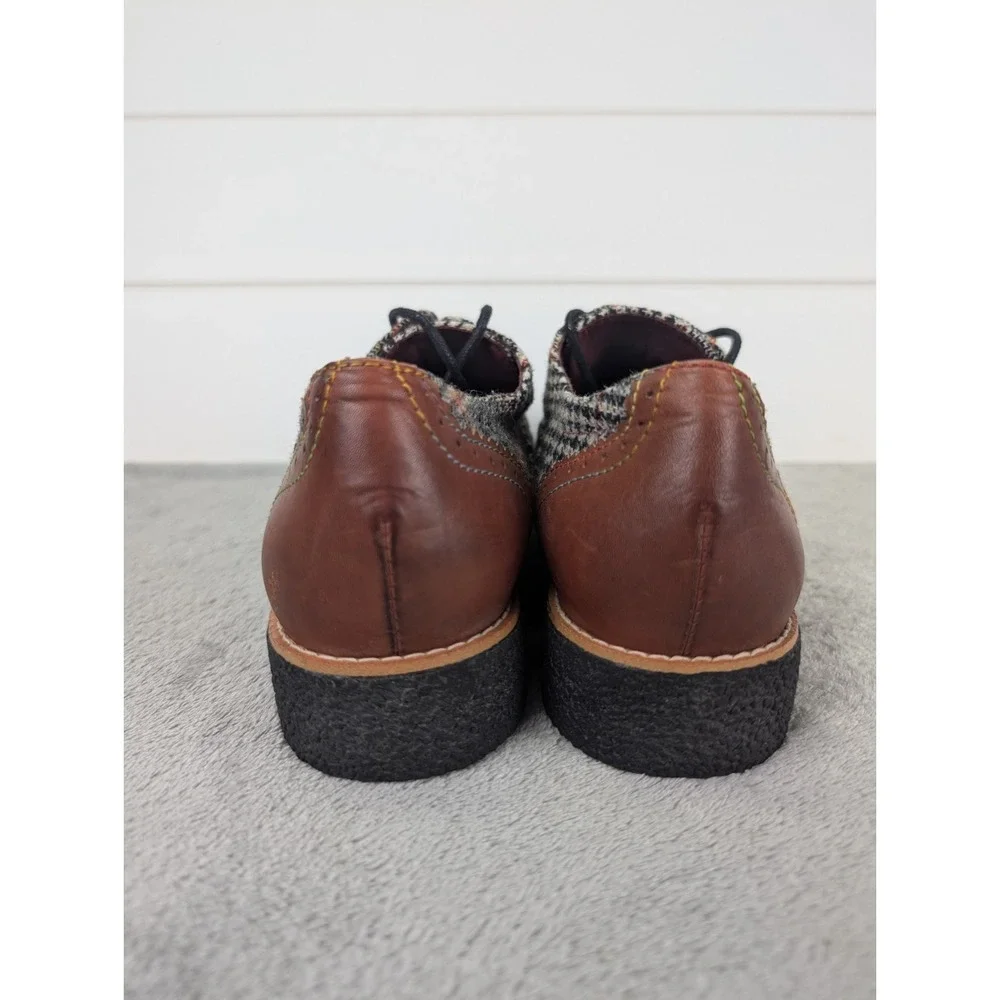 L'Artiste Spring Step Oxford Shoe Women 9.5 Plaid Wingtip Dark‎ Academia Twee